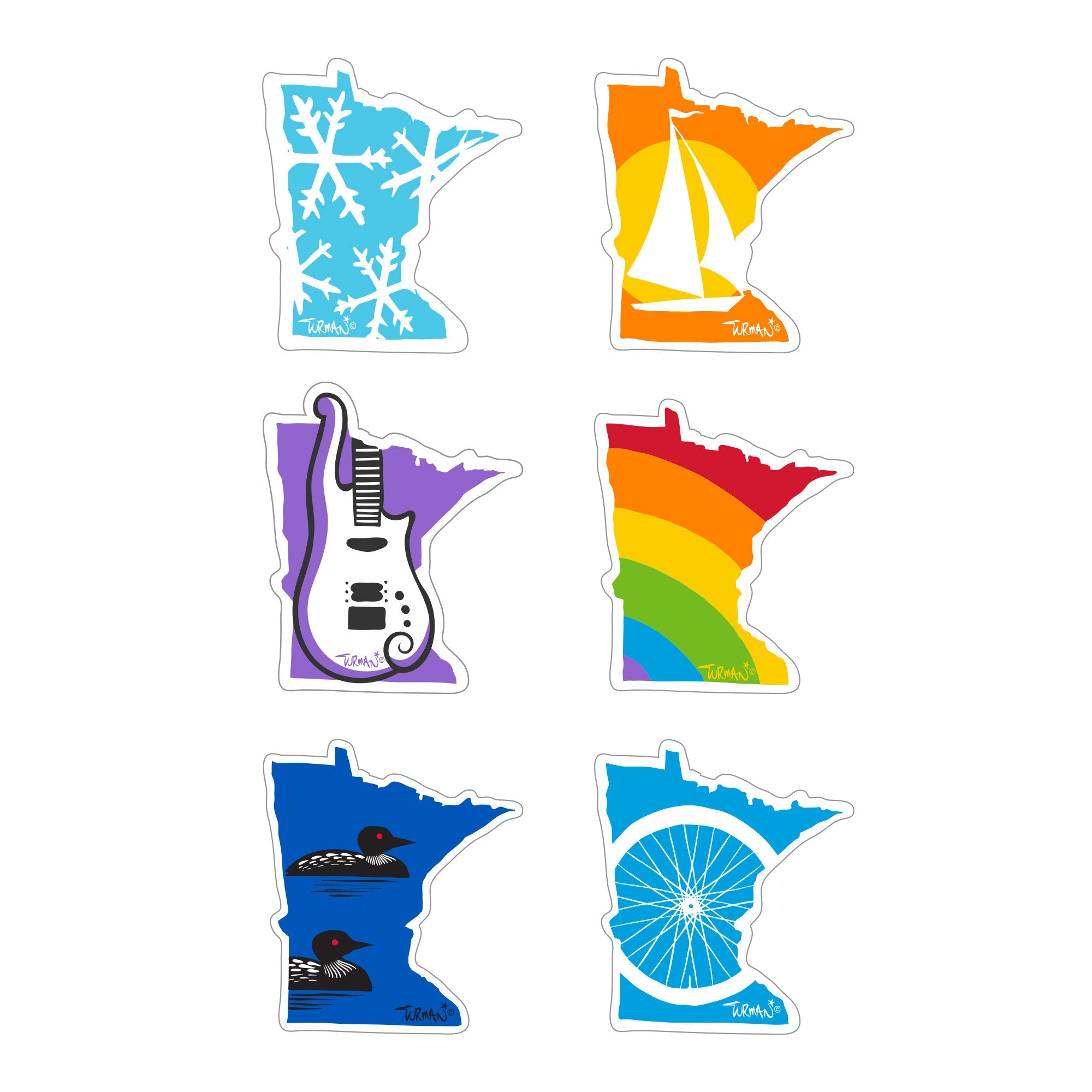 3-pack MN Loon Stickers **Free Shipping