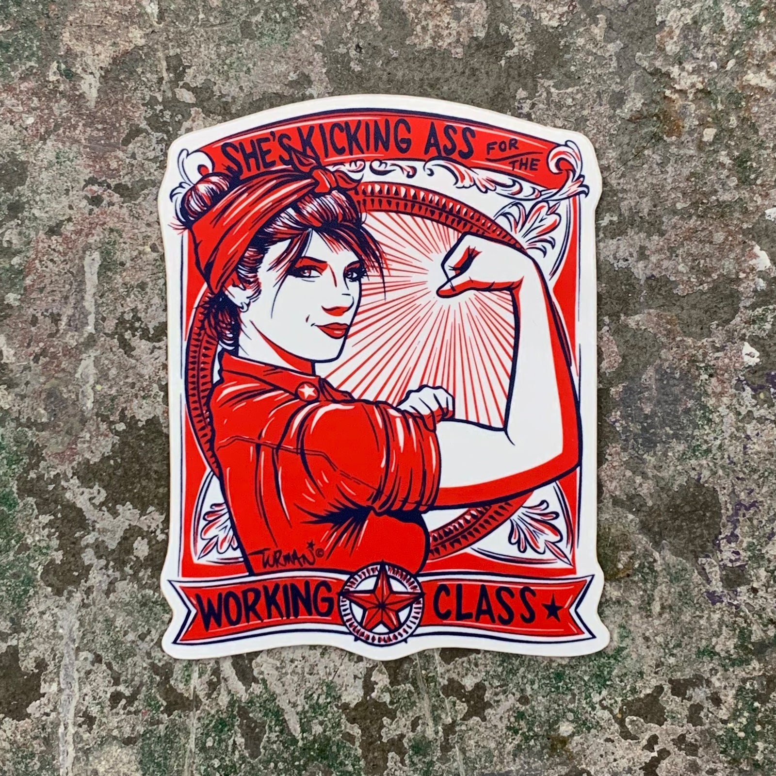 She's Kicking Ass Sticker