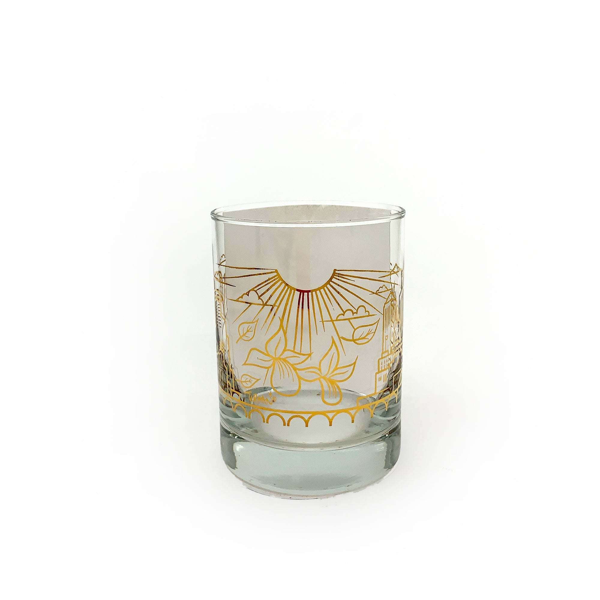 Skyline Gold Foil Whiskey Glass