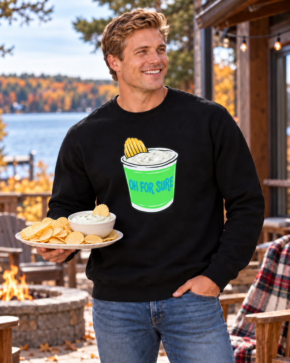 Oh For Sure Black Crew Sweatshirt