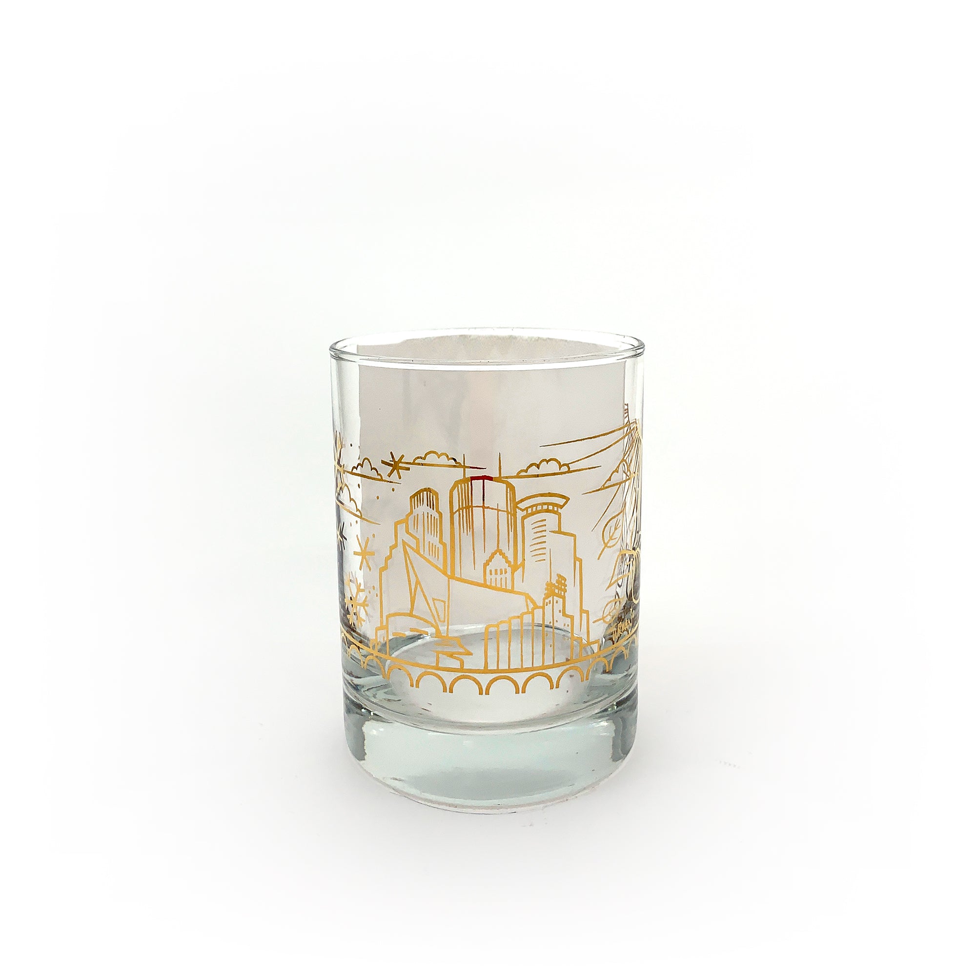 Skyline Gold Foil Whiskey Glass