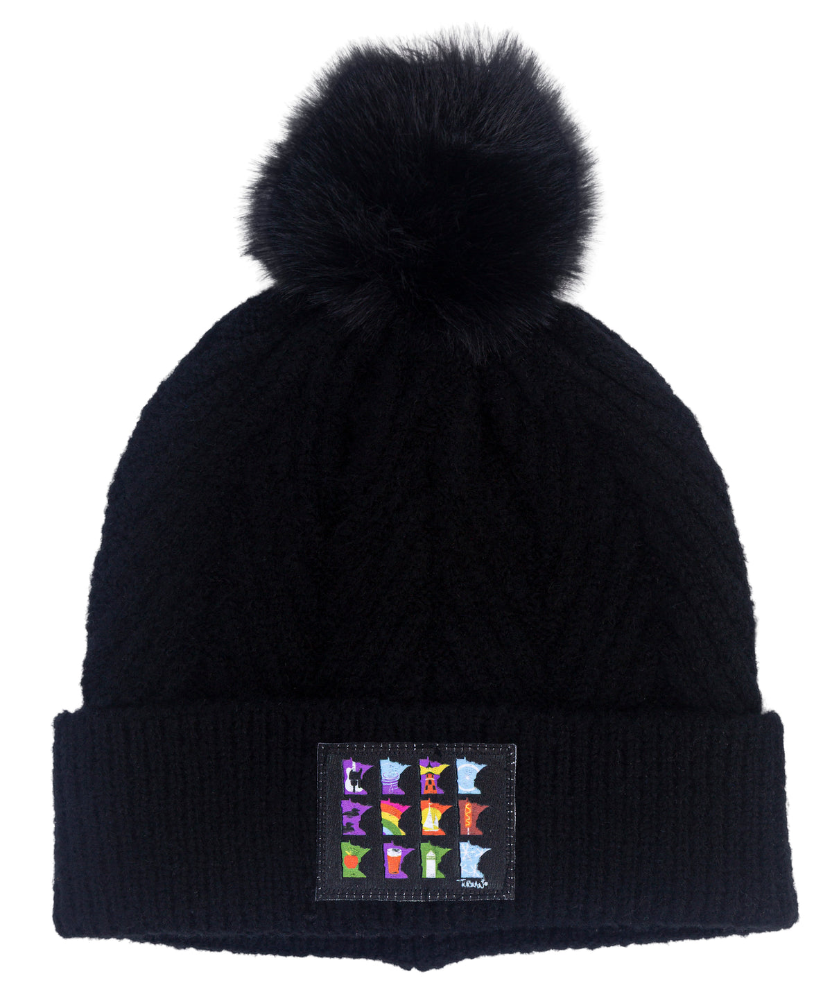Minnesota Months Black Pom Beanie