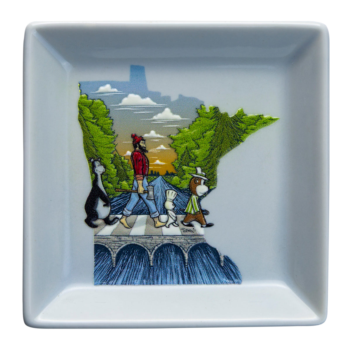 Minnesota Abbey Road State Shape Dish