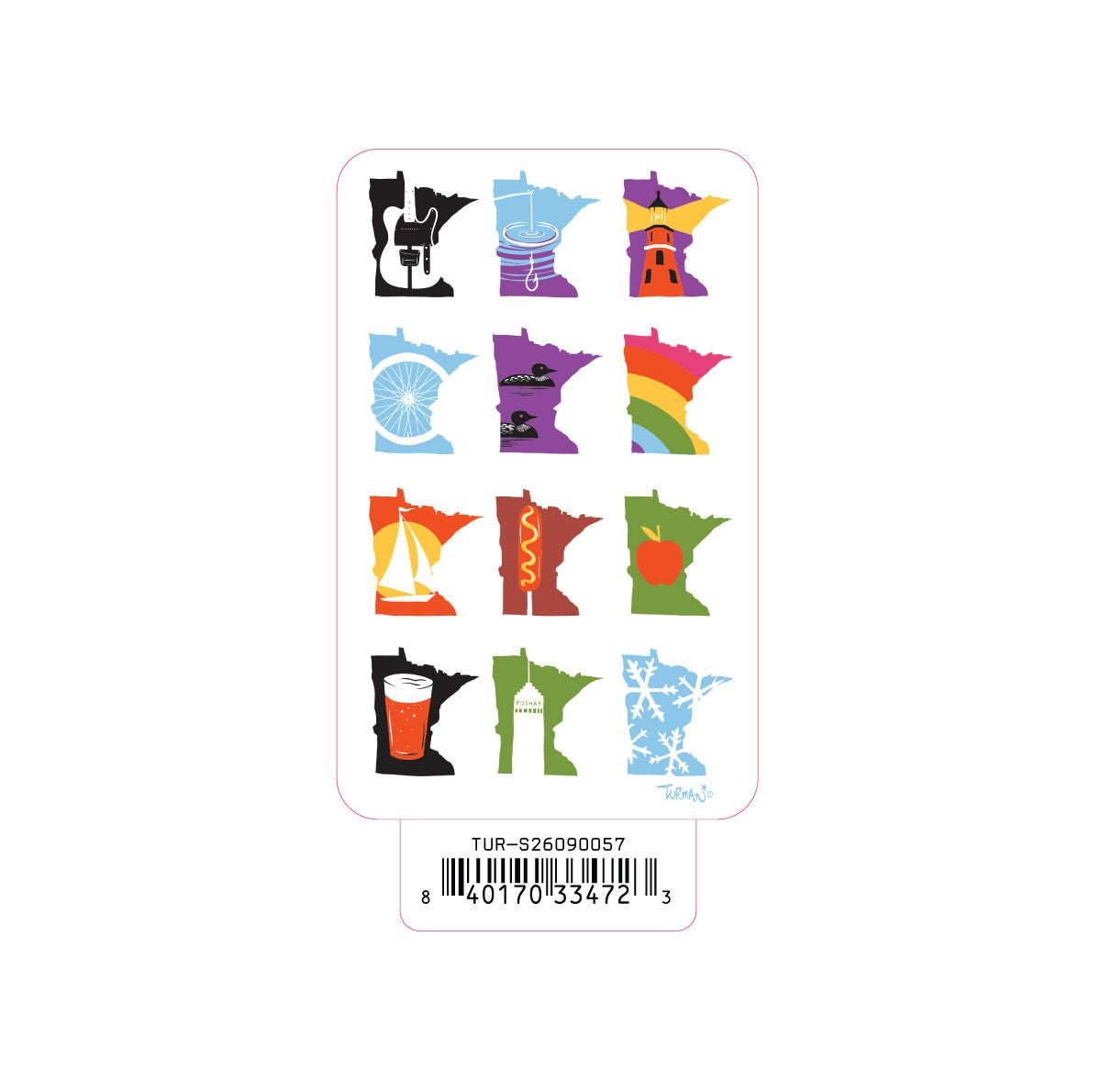 3-pack Minnesota Months Stickers **Free Shipping