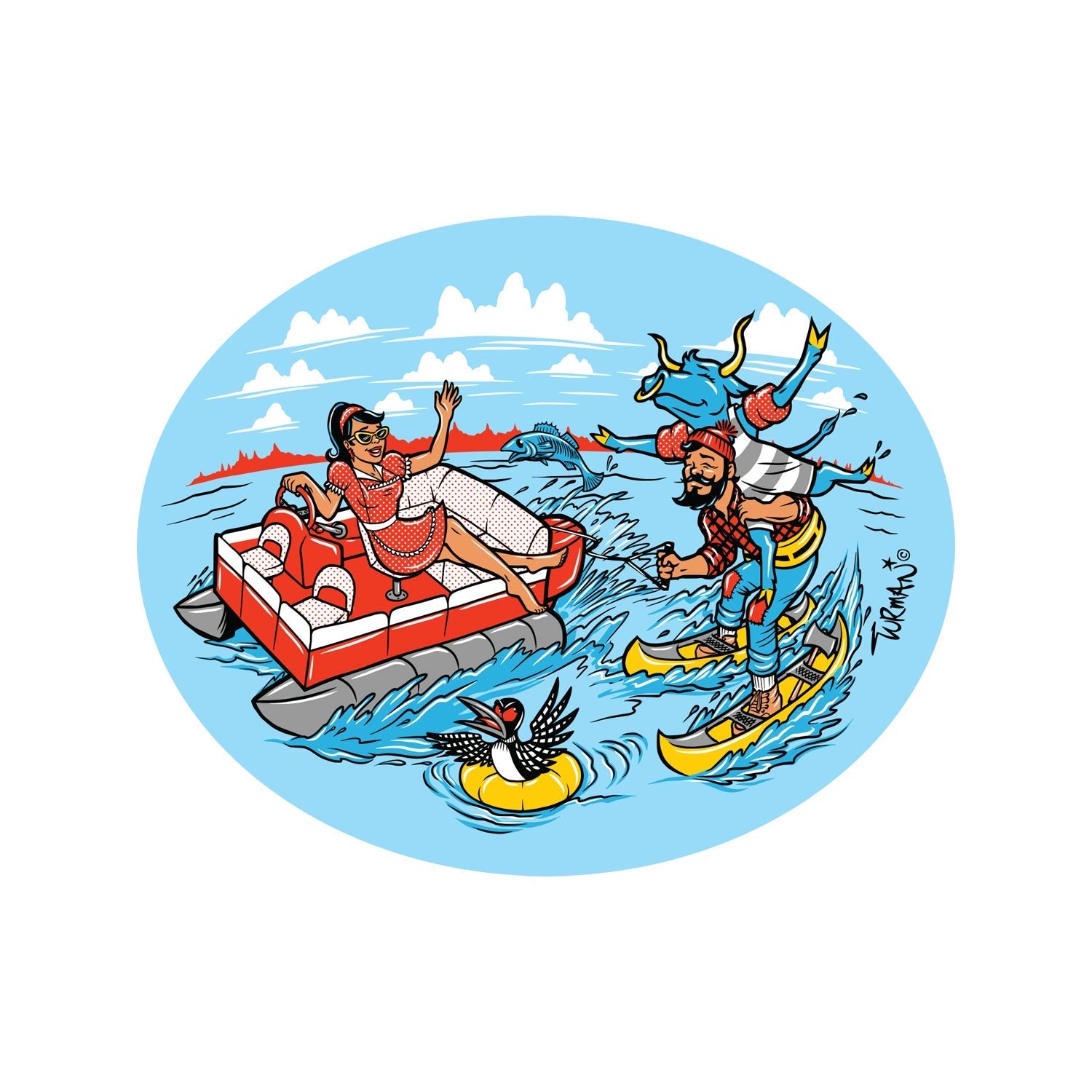 Pontoon Daze Sticker
