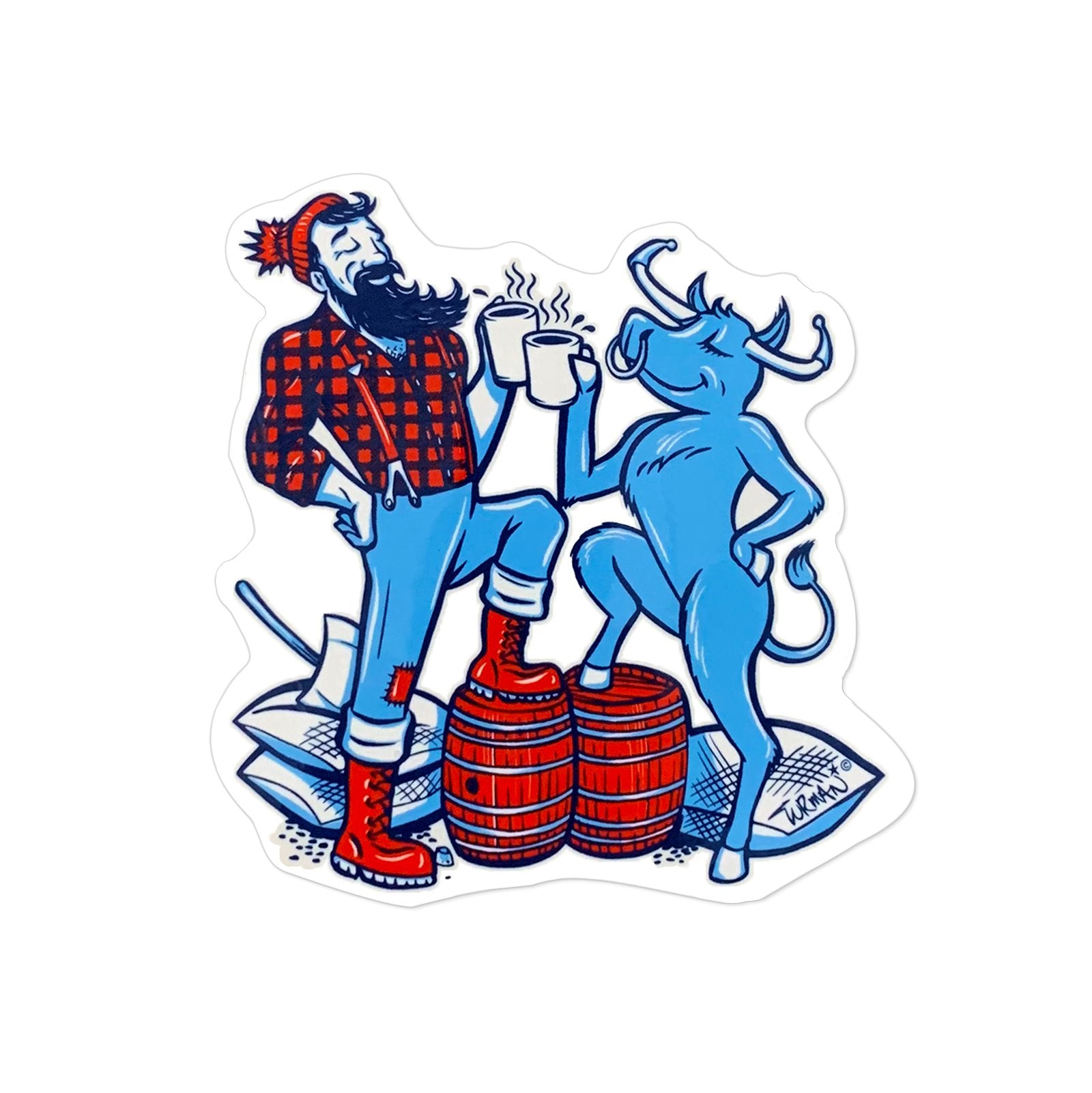 Paul and Babe Cheers Sticker